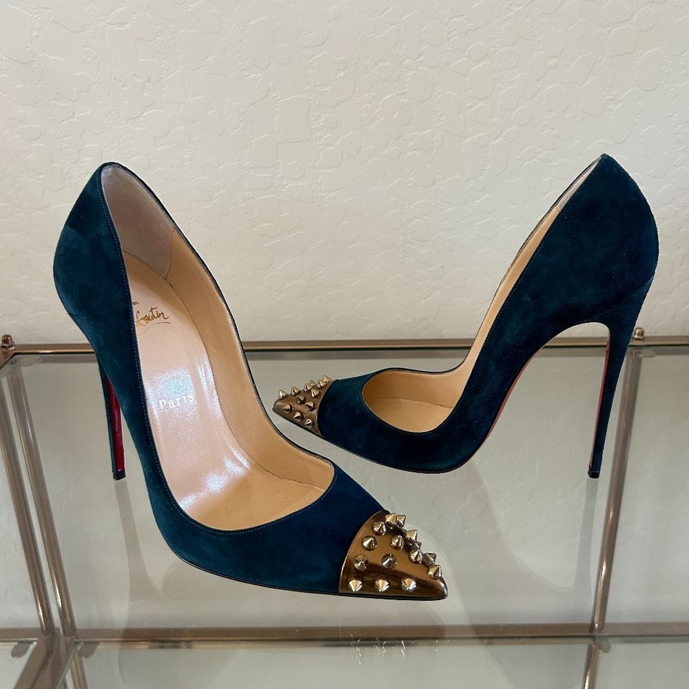 Christian Louboutin Geo 120mm Suede Studded Pumps